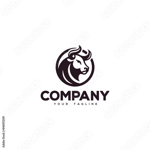 Wallpaper Mural Creative logo design depicting a corporate animal head of a bull. Torontodigital.ca