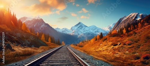 Railway cutting through sce...