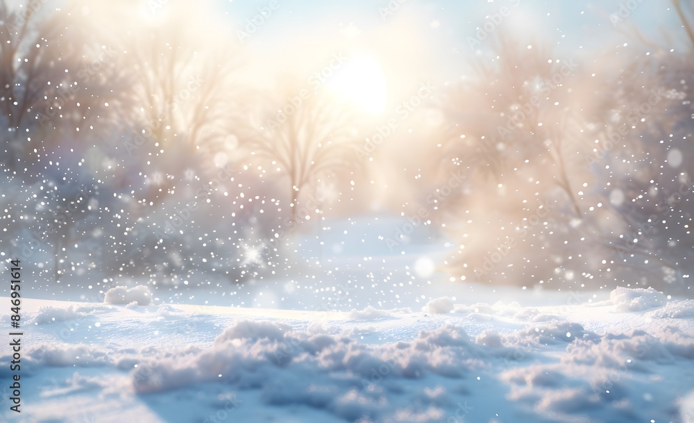 Abstract background with snow and a winter landscape. Winter scene Abstract background with snow and a winter landscape. Winter scene