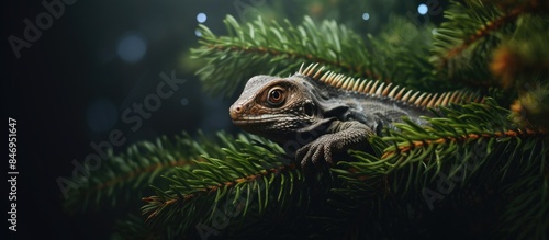 Tiny reptile sitting amidst...