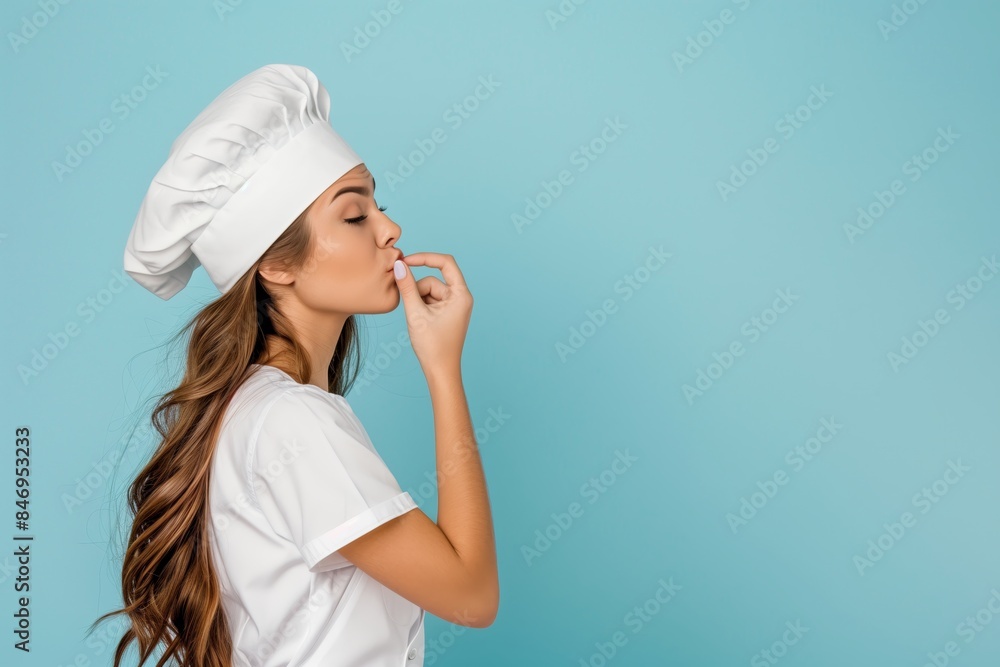 Young Female Chef Savoring Her Culinary Creation