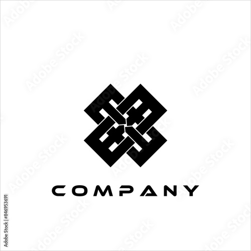 Symmetrical and elegant abstract logo in black