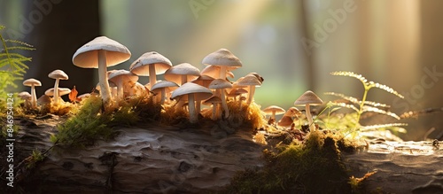 Mushrooms basking in sunlig...