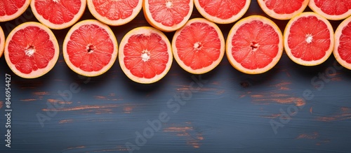 Several grapefruits cut in ...