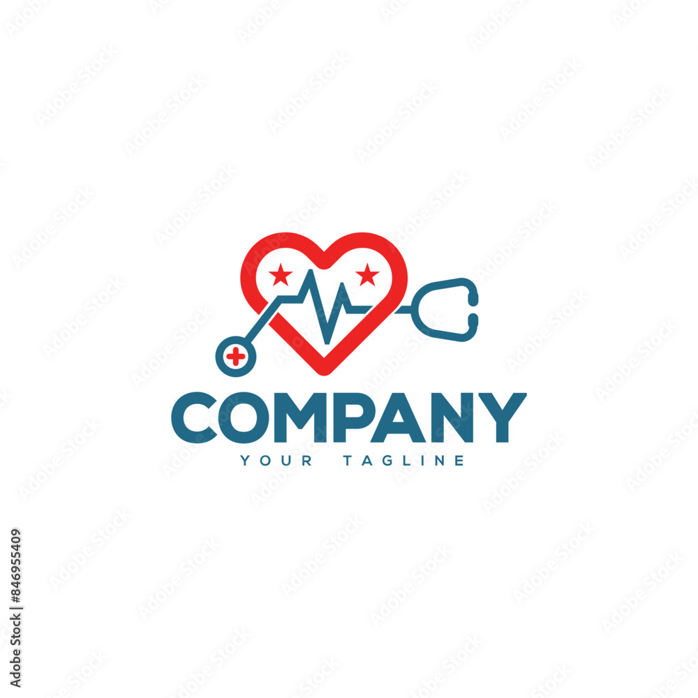 Creative logo design depicting a medical symbol. 