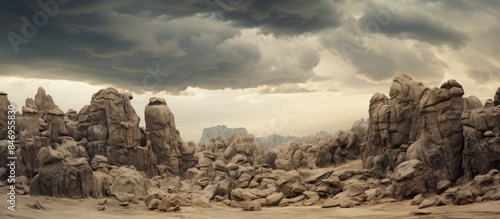 Rock formations scattered a...