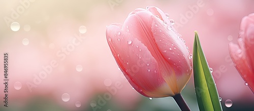 Pink tulips adorned with sp...