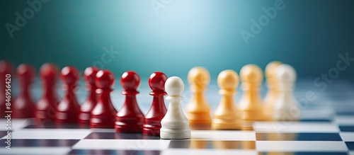 Chess pieces on the board w...