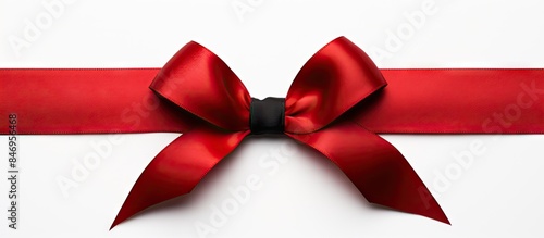 Close-up shot of a red ribb...