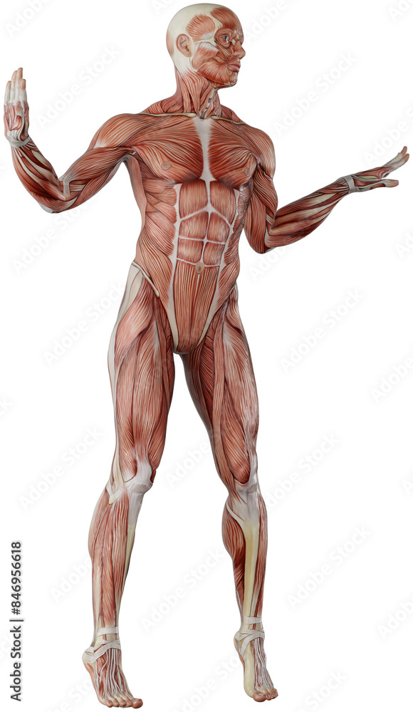 male muscle body exercise person with transparent background