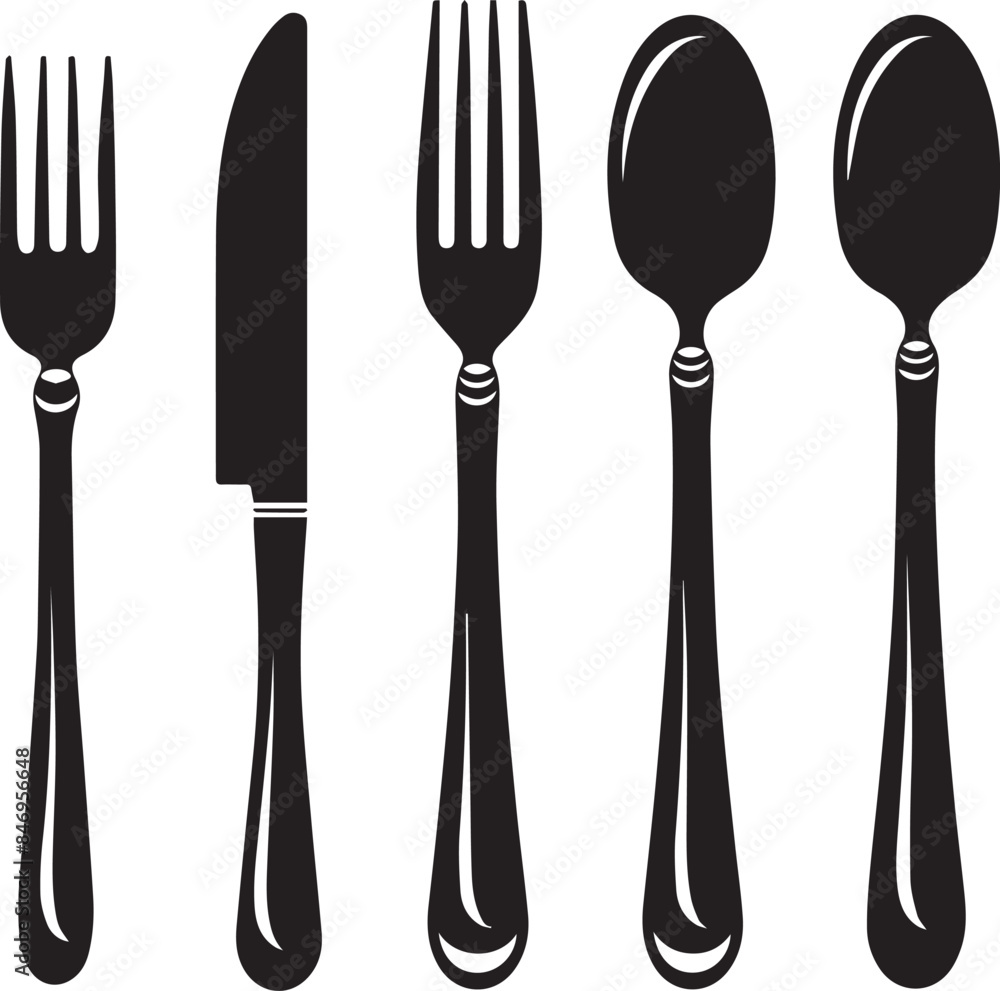 fork knife and spoon silhouette fork knife and spoon silhouette