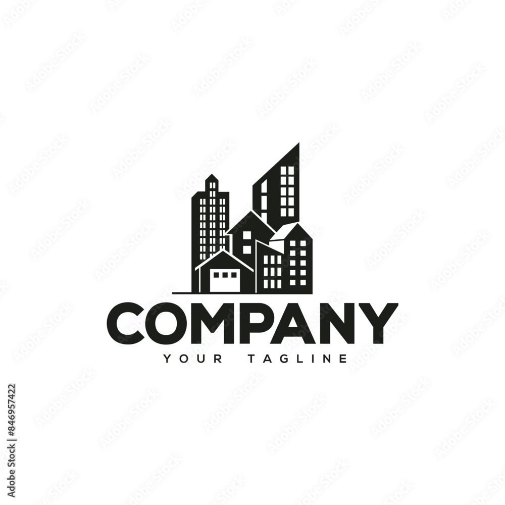 Creative logo design depicting a minimalist city skyline. Creative logo design depicting a minimalist city skyline.