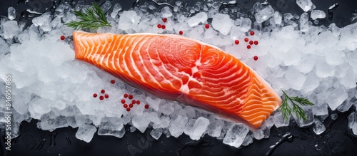 A close-up view of a salmon...