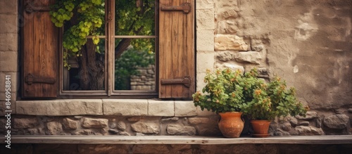 Plant seated on ledge adjac...
