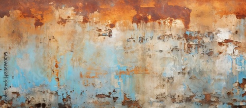 A weathered wall showing si...
