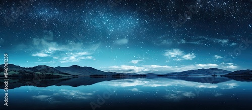 The serene night sky with s...