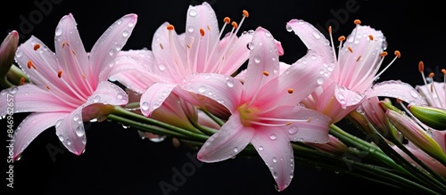 Pink zephyranthes lily flow...