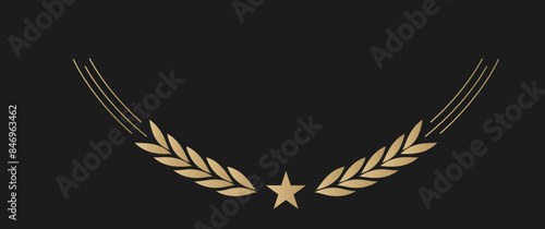 Lorbeerkranz in Gold, Vektor