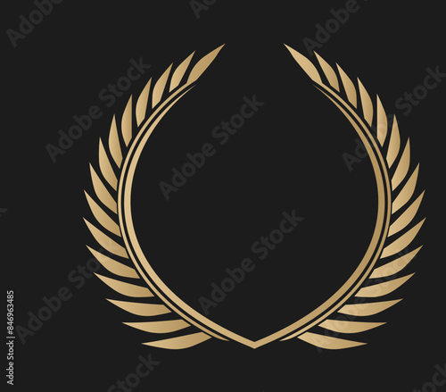 Lorbeerkranz in Gold, Vektor