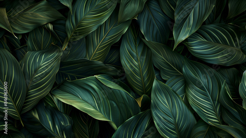 Wallpaper Mural Green leaves texture Torontodigital.ca