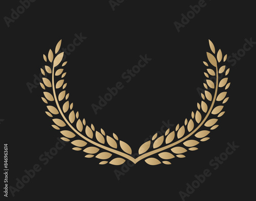 Lorbeerkranz in Gold, Vektor