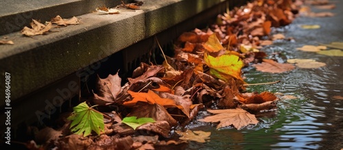 Fallen leaves cover the gro...
