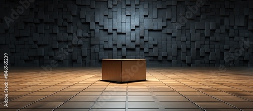 Box placed in a room with a...