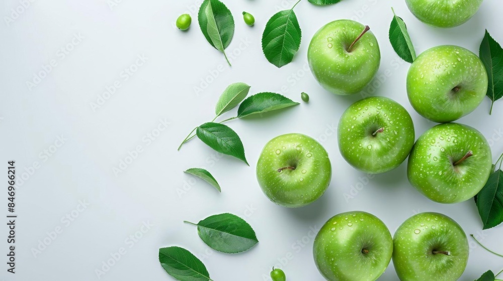 custom made wallpaper toronto digitalOrganic fruits with green apples design on white background top view Creative banner Copyspace image