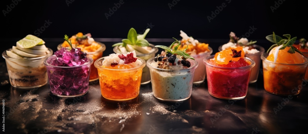 Array of various desserts lined up closely, showcasing a selection of sweet treats. with copy space image. Place for adding text or design Array of various desserts lined up closely, showcasing a selection of sweet treats. with copy space image. Place for adding text or design