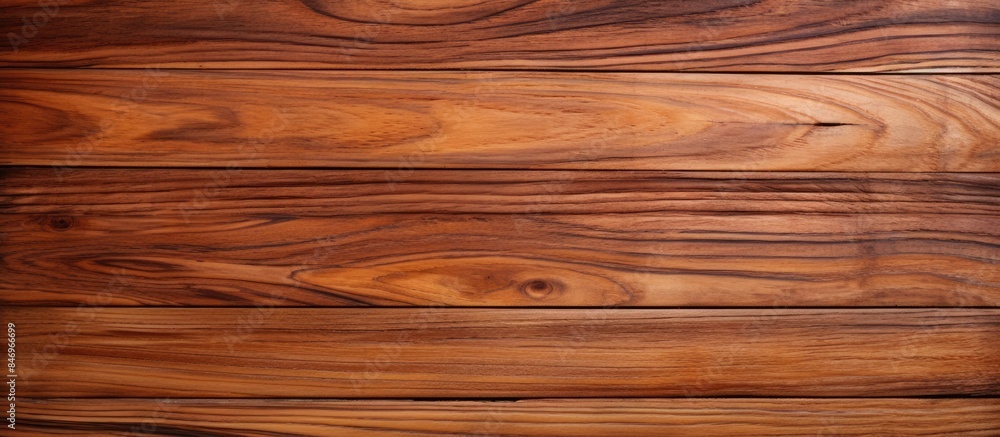 Fototapeta premium Detailed view of the intricate wood grain pattern on a Teak wood wall surface. with copy space image. Place for adding text or design