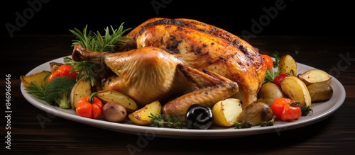 Whole roasted chicken serve...