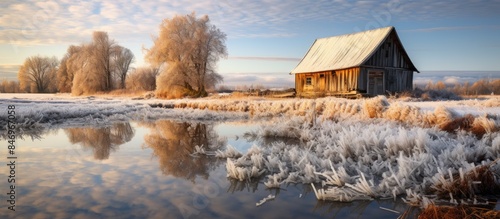 An aged barn is featured in...