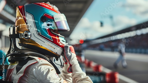racing driver with helmet © dobok