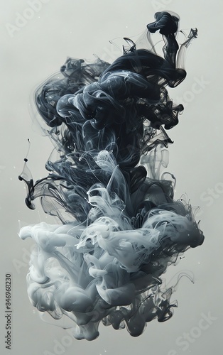 An ethereal, mesmerizing dance of inky tendrils, swirling and intertwining in a cosmic ballet