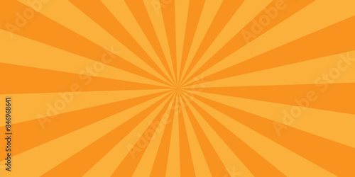 Abstract orange sun rays and sunburst backdrop background. seamless retro vintage burst sunrise vector wallpaper design.