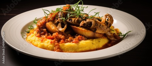 Savory squid stew paired wi...