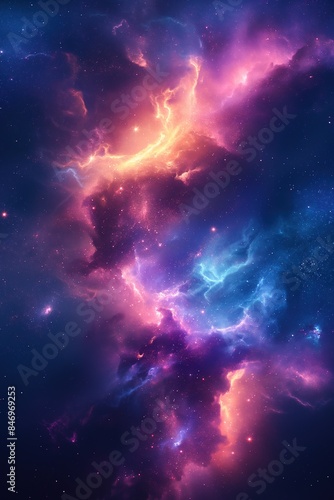 Realistic cosmic galaxy background. 