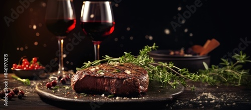Deliciously cooked steak ac...