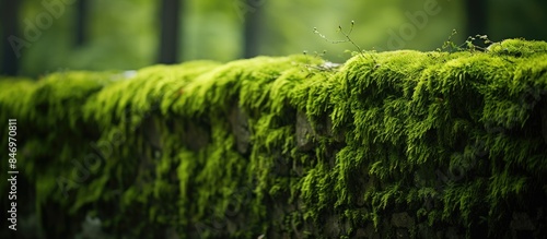 Green moss thrives on the f...