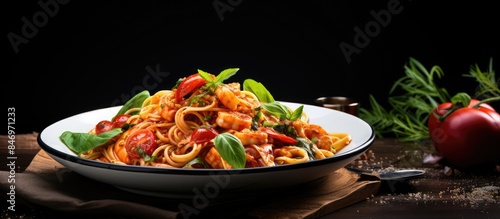 Spaghetti served on a plate...