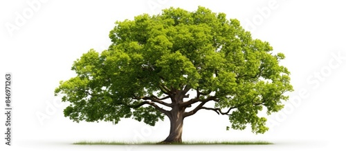 An isolated oak tree displa...