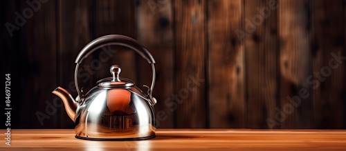 Shiny tea kettle placed on ...