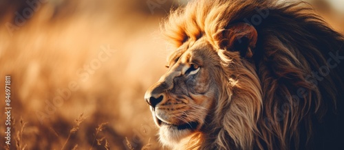 Large lion with a majestic ...