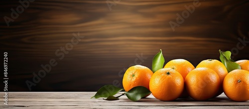 Oranges placed on a rustic ...