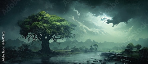 Single tree growing in the ...