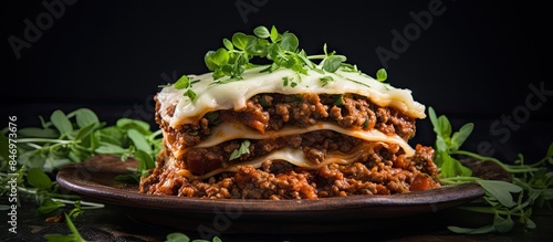 Plate of delicious lasagna ...