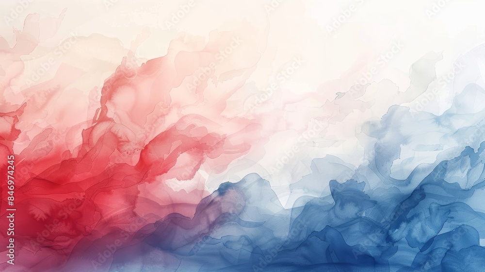 Abstract watercolor art with red, white, and blue hues blending together in a fluid, dreamy composition. Perfect for backgrounds or decorative designs. Abstract watercolor art with red, white, and blue hues blending together in a fluid, dreamy composition. Perfect for backgrounds or decorative designs.