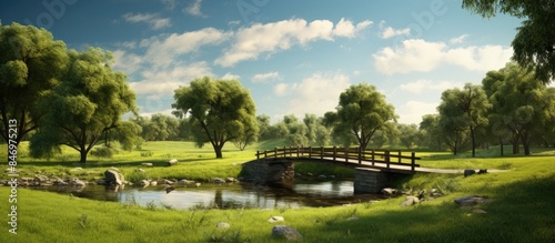 Small bridge spanning a tra...