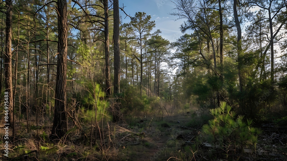 Fototapeta premium Sam Houston National Forest Texas : Generative AI