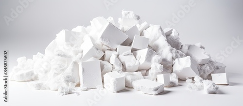 White sugar cubes neatly st...